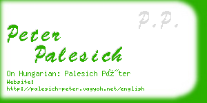 peter palesich business card